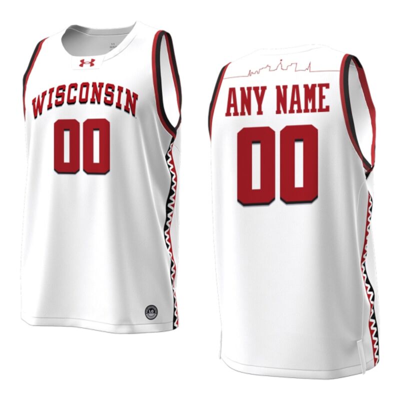 Wisconsin Badgers Under Armour White 2024 Alternate Basketball Custom Screen Print Jersey Thumbnail