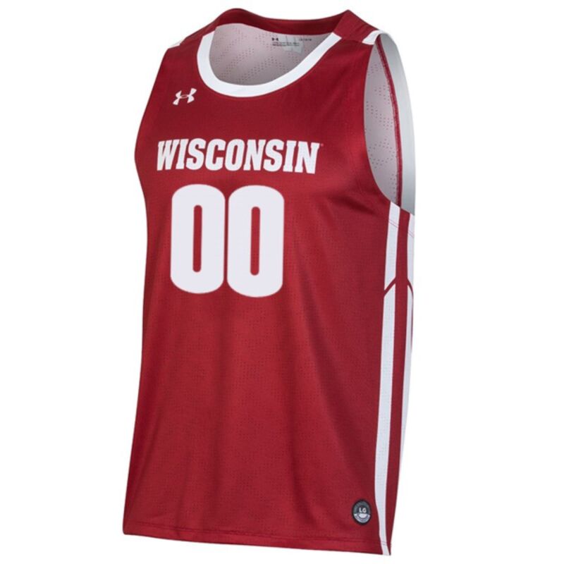 Wisconsin Badgers Under Armour Red Adult Twill Custom Replica Basketball Jersey Thumbnail